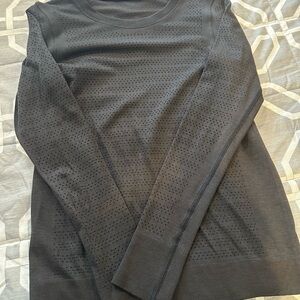lululemon athletica Black Perforated Long Sleeve Top